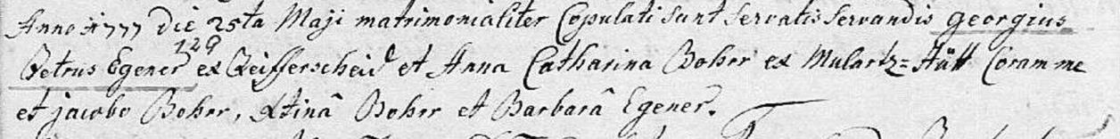 Georg Peter Egener und Anna Catharina Born